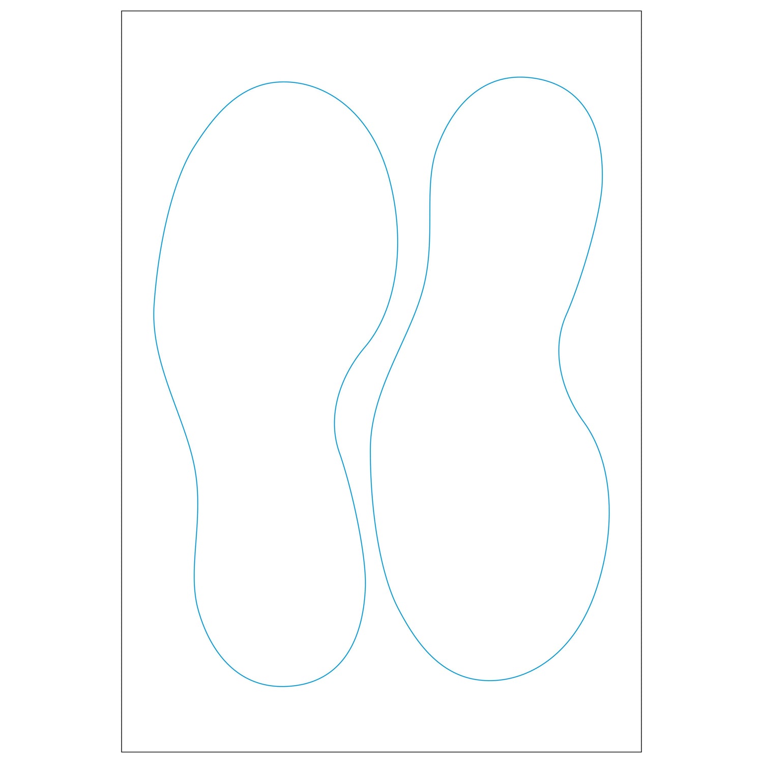 Vloersticker Voetstappen wit 25 cm L + R gelamineerd  gelamineerd vinyl, slijtvast en antislip, weerbestendig, geschikt voor binnengebruik en buitengebruik, social distance distance sociale 19  lamin‚ laminated laminiert 91080011 EAN 8711234041906 