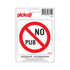 Pictogram 100x100 mm - No pub - P209 - EAN 8711234037220 - zelfklevende vinyl sticker 