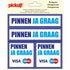 Pictogram 150x150 mm 4 op 1 - Pinnen Ja Graag Visa Maestro - P301-15-4 - EAN 8711234127747 - zelfklevende vinyl sticker 