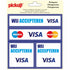 Pictogram 150x150 mm 4 op 1 - Wij accepteren Visa - P306-15-4 - EAN 8711234127792 - zelfklevende vinyl sticker 