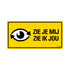 Sticker - 30x15 cm - zie je mij zie ik jou - dode hoek - zelfklevend vinyl - P320 15 - 8711234340139 - Geel - Angles Morts