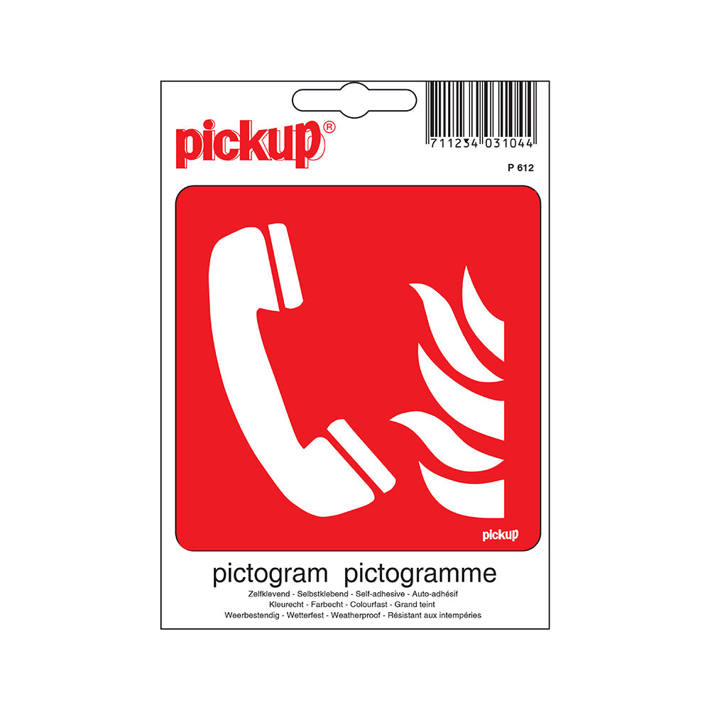 Pictogram 100x100 mm - Alarmtelefoon - P612 - EAN 8711234031051 - zelfklevende vinyl sticker 