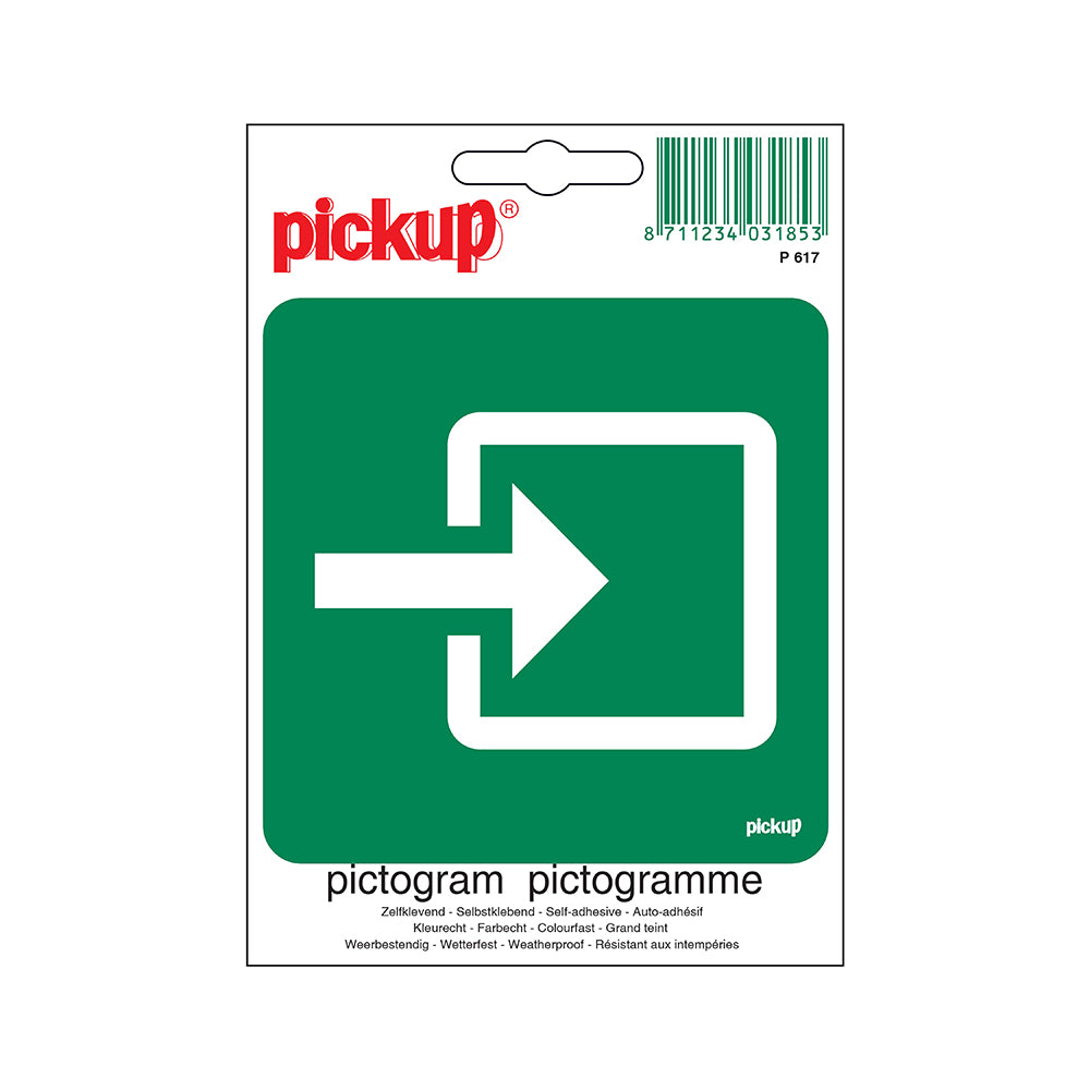 Pictogram 100x100 mm - Normale ingang - P617 - EAN 8711234031853 - zelfklevende vinyl sticker 