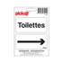 Pictogram 100x100 mm - Toilettes met pijl - wc - P630 - EAN 8711234030900 - zelfklevende vinyl sticker 