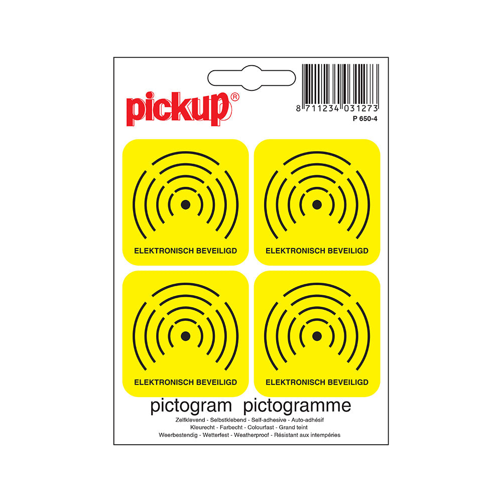 Mini Picto Pictogram 47x47 mm - Elektronisch beveiligd - P650-4 - EAN 8711234031273 - zelfklevende vinyl sticker 