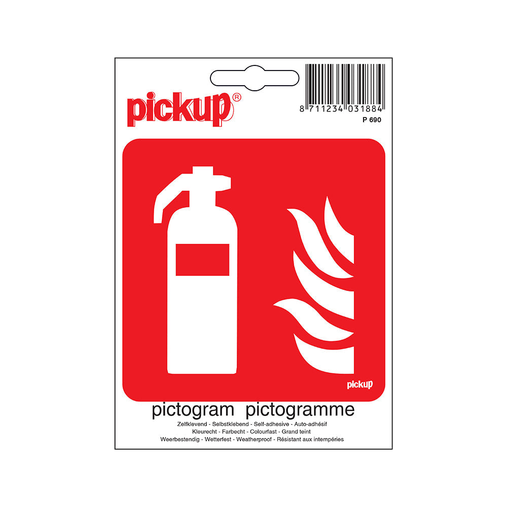 Pictogram 100x100 mm - Brandblusapparaat - P690 - EAN 8711234031884 - zelfklevende vinyl sticker 