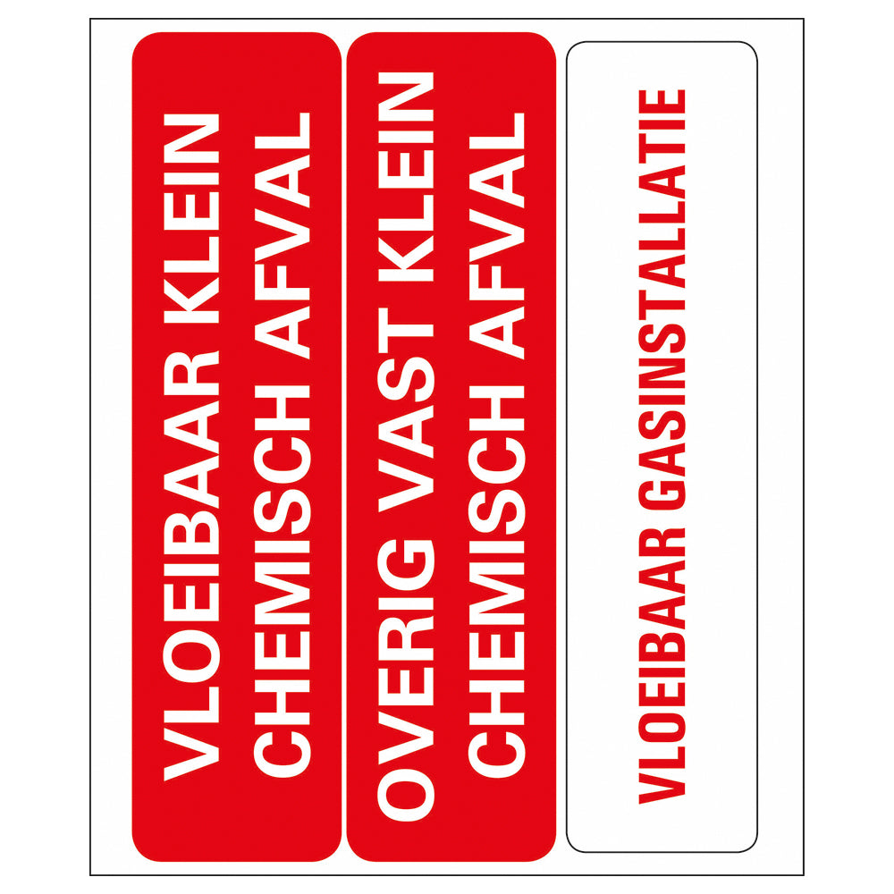 Pictogram 18x150 mm - chemisch afval - P751-18 - EAN 8711234376305 - zelfklevende vinyl sticker 